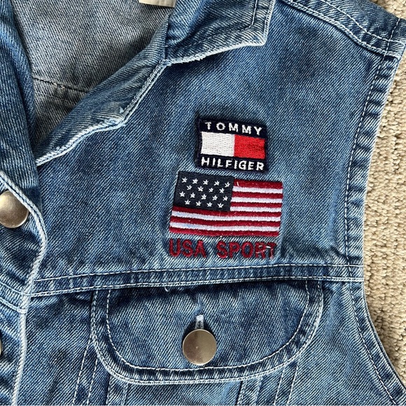 Tommy Hilfiger Vintage Y2K Denim Vest - Size M‎ - Picture 3 of 5